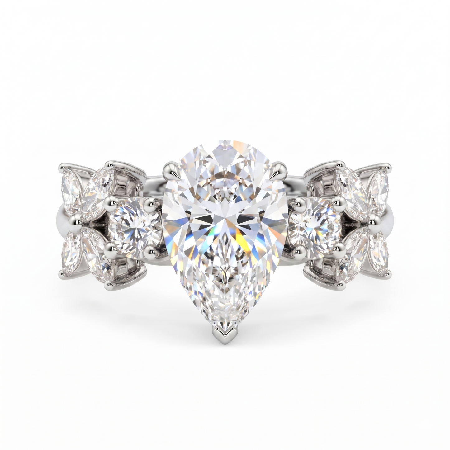 2.0ct Pear Cut Prong Lab-Grown Engagement Ring
