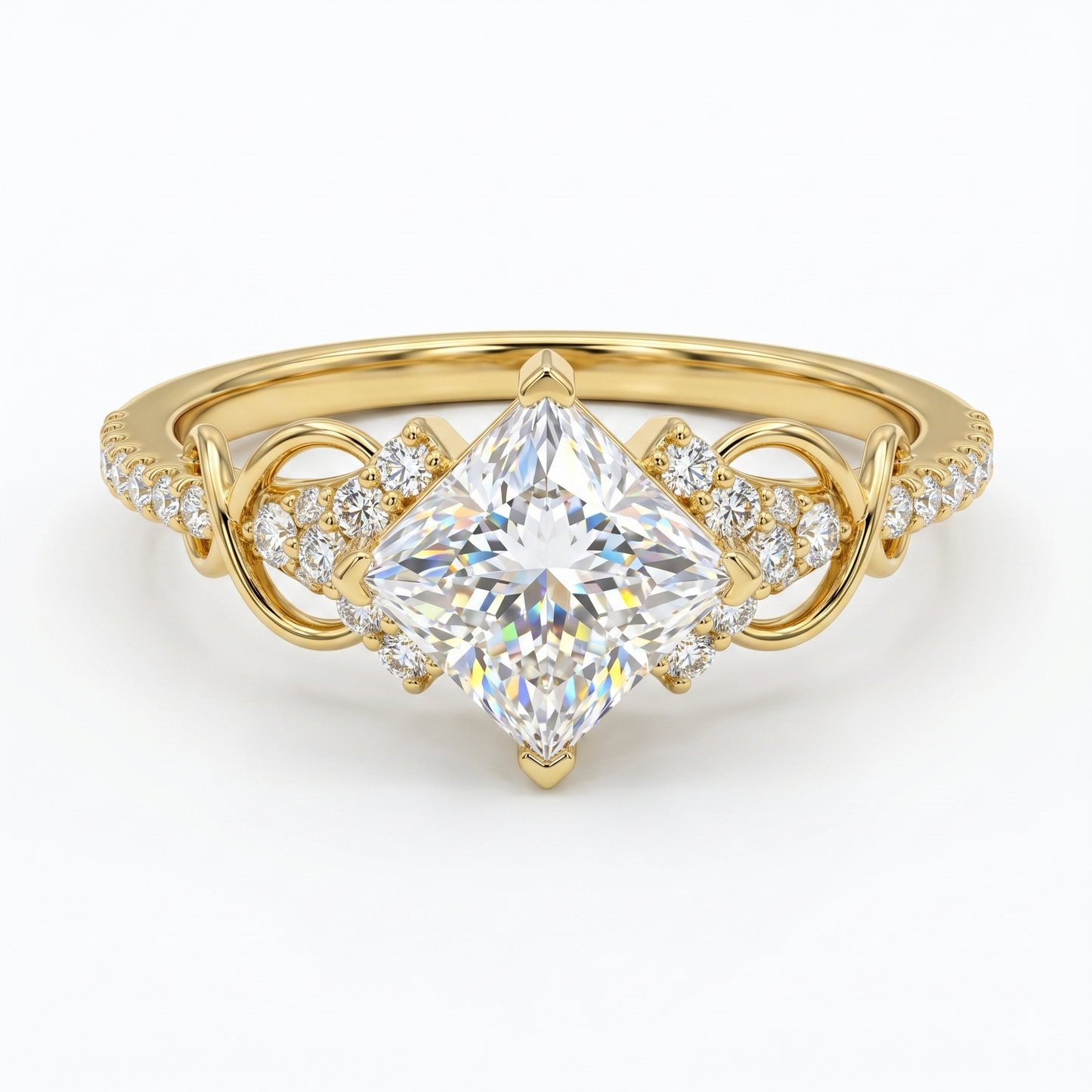 1.00 CT Princess Cut Natural Diamond Ring, Wedding Ring, Gift For Women