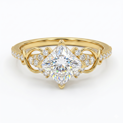 1.00 CT Princess Cut Natural Diamond Ring, Wedding Ring, Gift For Women