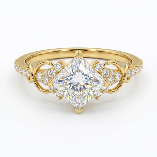 1.00 CT Princess Cut Natural Diamond Ring, Wedding Ring, Gift For Women