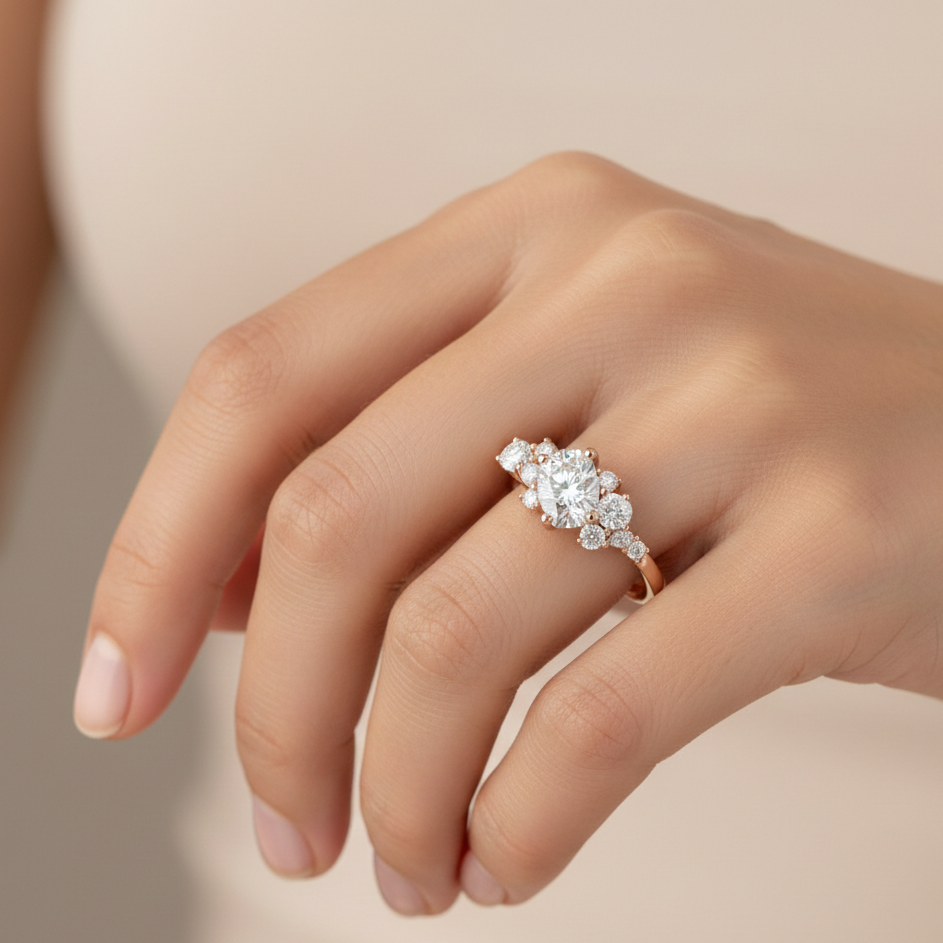 oval cut moissanite engagement rings