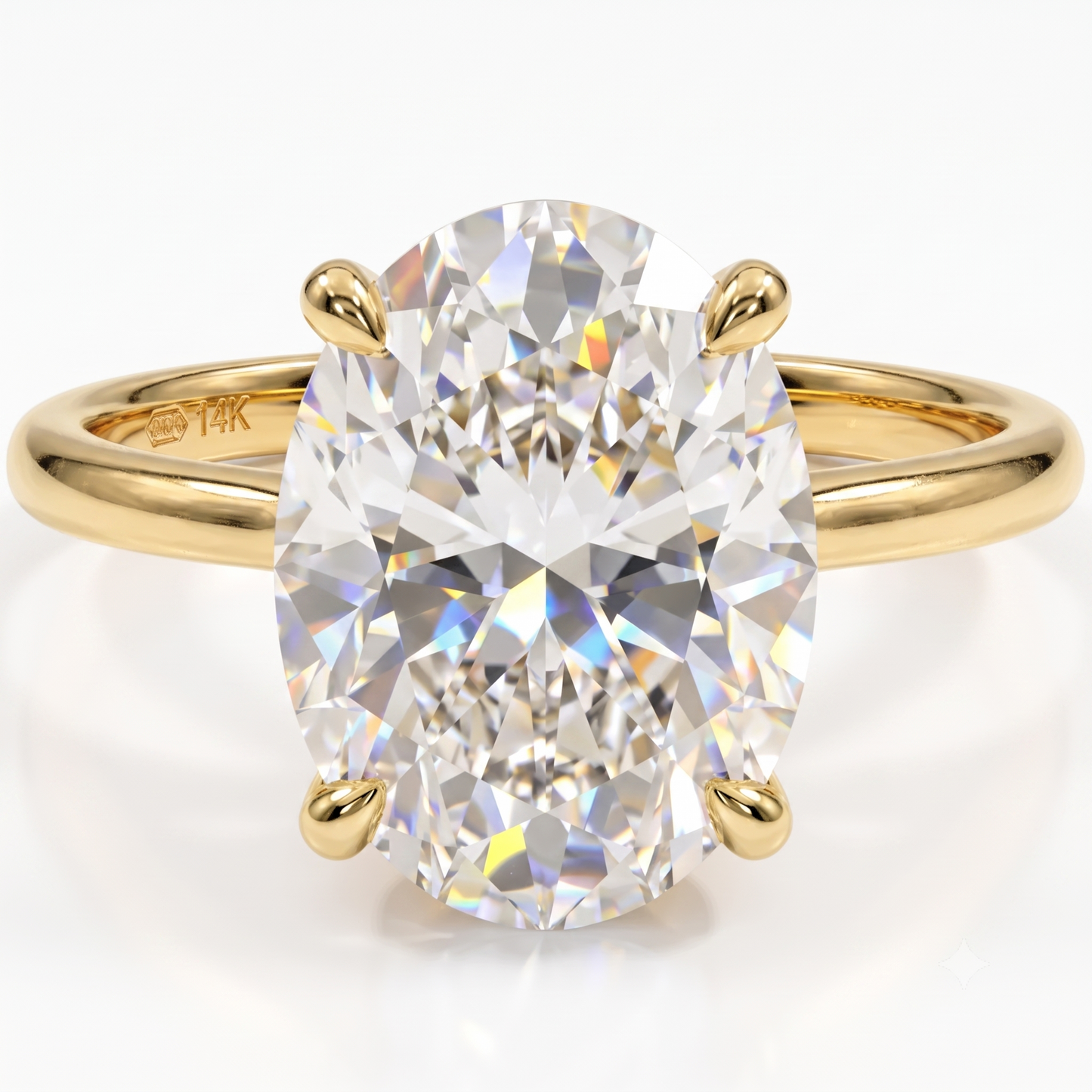 1.00CT Oval Lab Grown Diamond Hidden Halo Engagement Ring