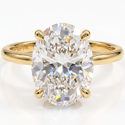 1.00CT Oval Lab Grown Diamond Hidden Halo Engagement Ring