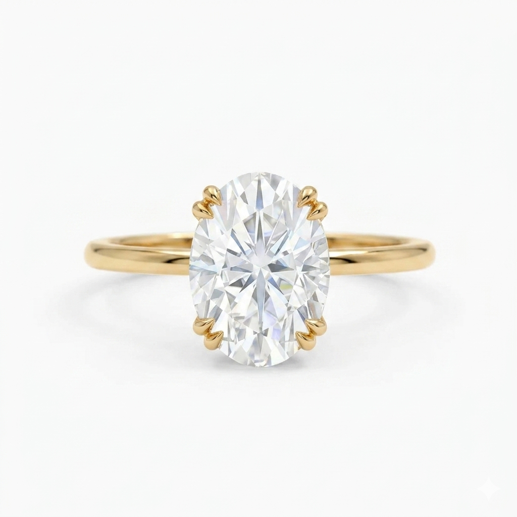 Oval 2.50 ct Lab-Created Diamond Ring – 14K Gold