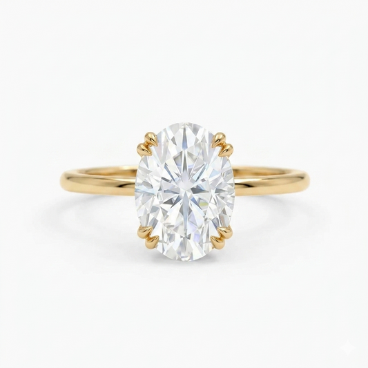 Oval 2.50 ct Lab-Created Diamond Ring – 14K Gold