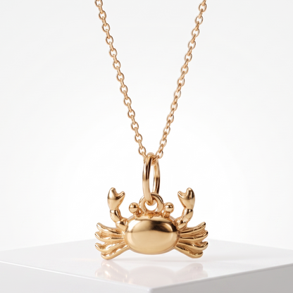 gold crab necklace​

