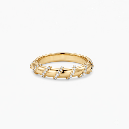 modern lab grown diamond stackable wedding band