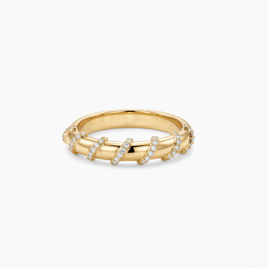 modern lab grown diamond stackable wedding band