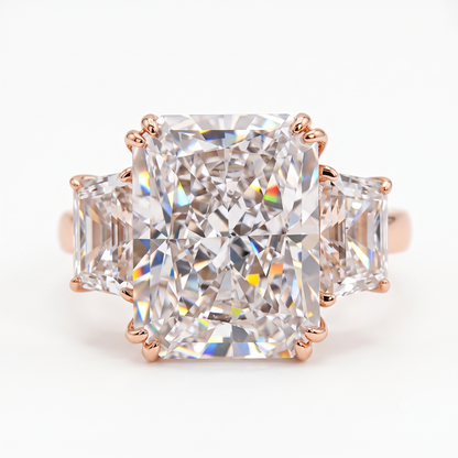 2.0CT Radiant Cut Three Stone Lab-Grown Engagement Ring