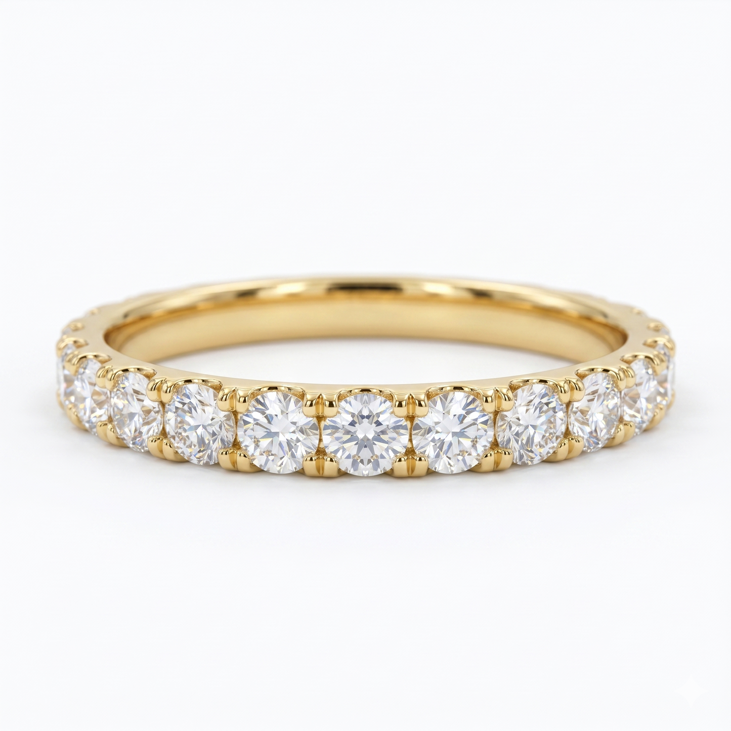 0.200ct 2mm Lab-Grown Yellow Gold Wedding Band