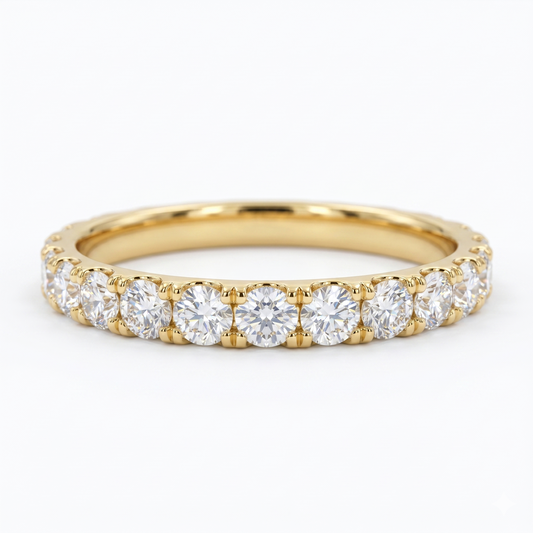 0.200ct 2mm Lab-Grown Yellow Gold Wedding Band