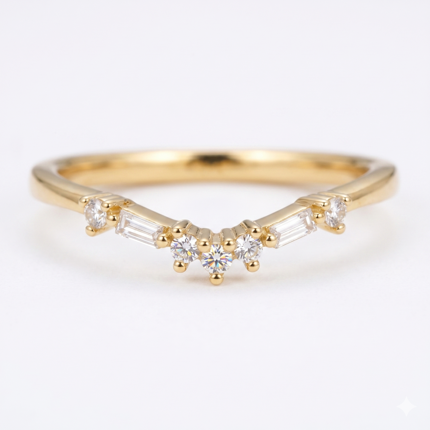 Thin Diamond Curve Ring