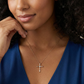 0.100 Ct Lab-Grown Diamond Cross Necklace – 14K Gold Pendant