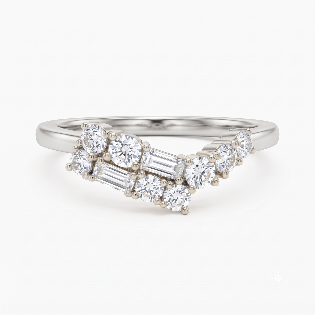 0.300 ct Baguette & Round Cut Lab Grown Diamond Wedding Band