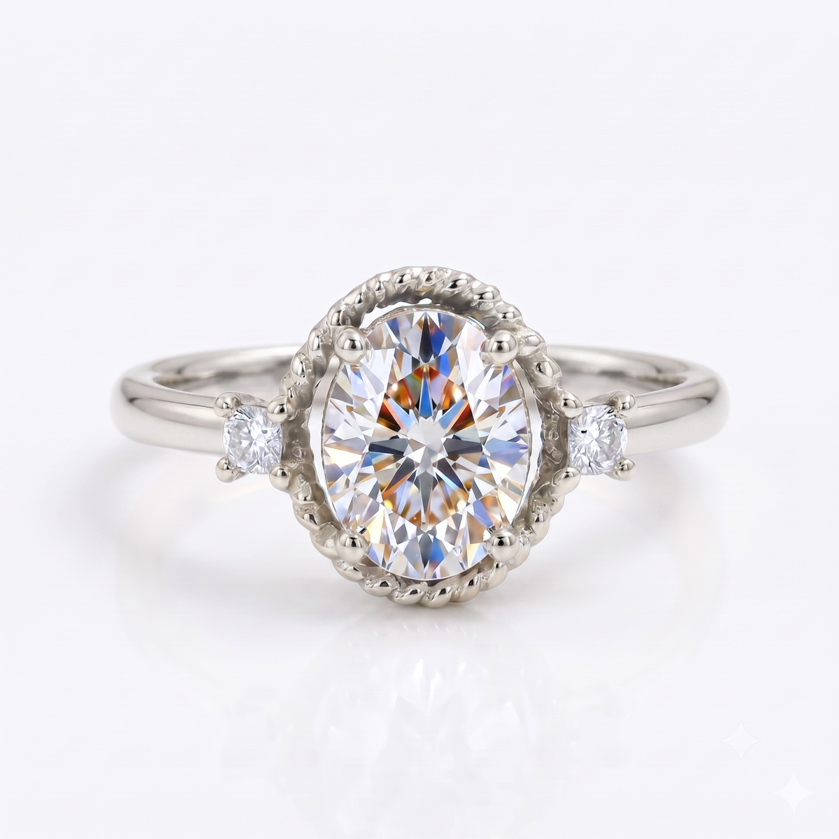 1.25 ct Oval Lab Grown Diamond Rose Gold Engagement Ring • Unique Bezel Set Diamond Ring