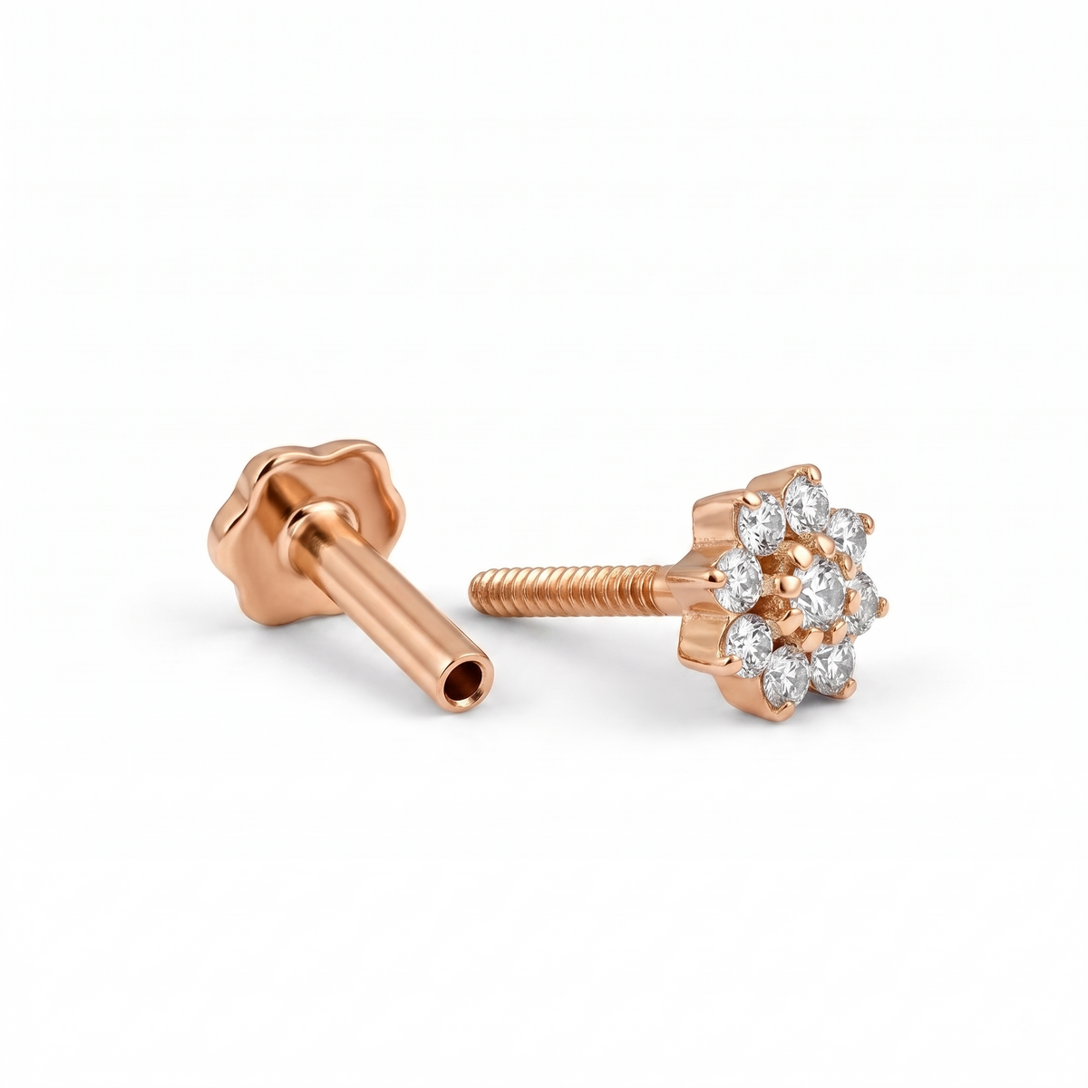 1.150 Ct Floral Cluster Lab Grown Diamond Stud Earrings