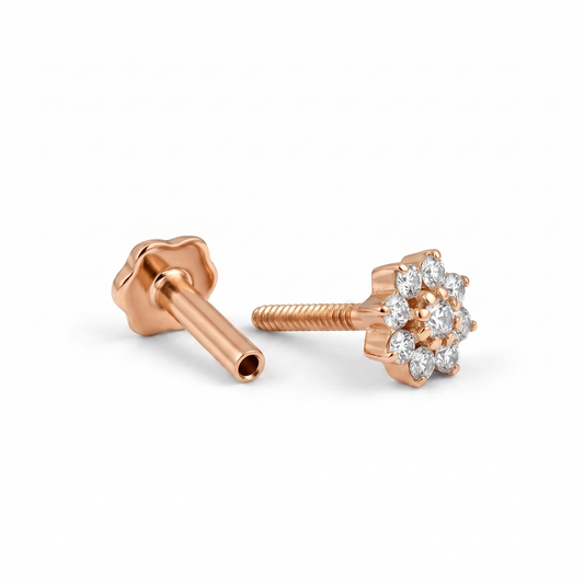1.150 Ct Floral Cluster Lab Grown Diamond Stud Earrings