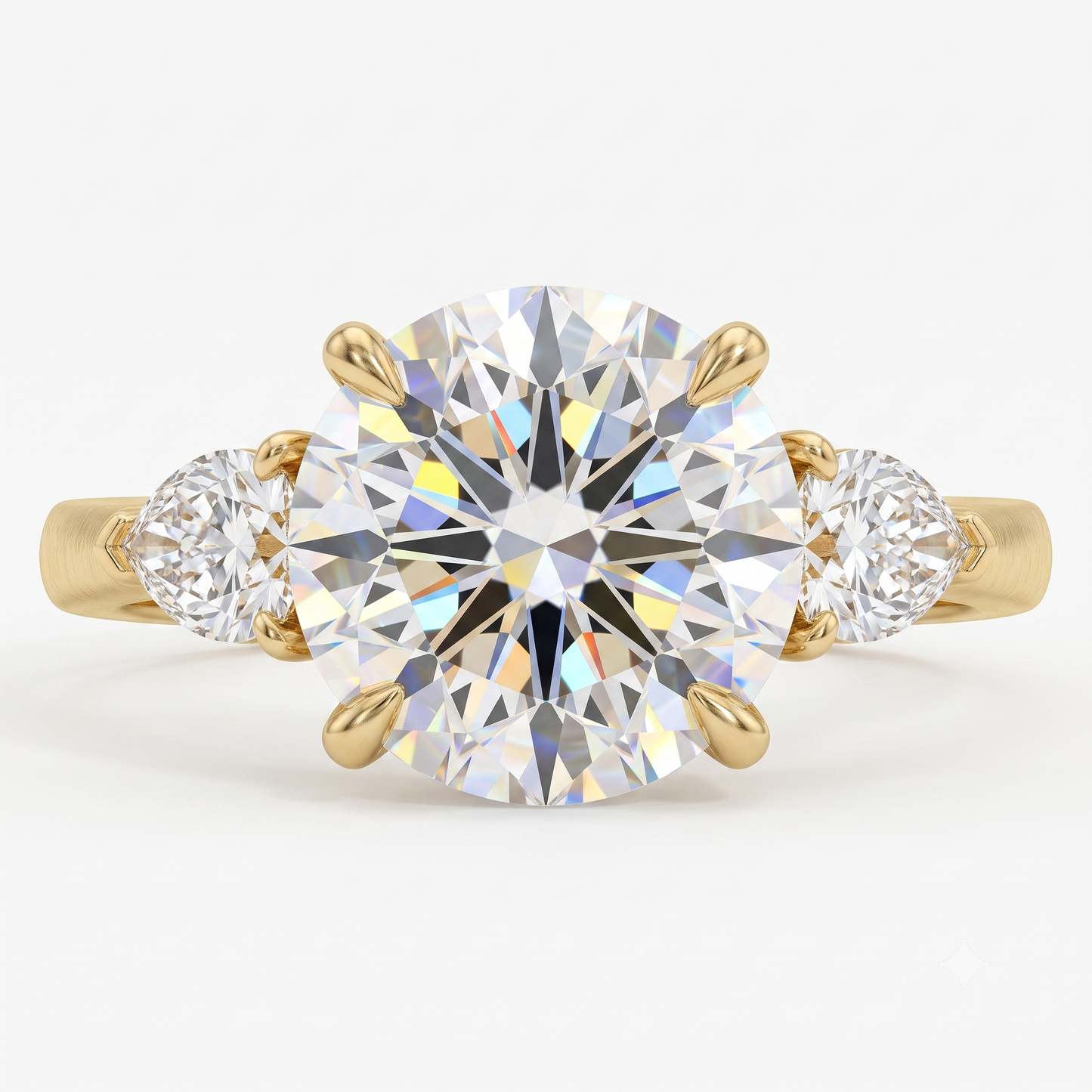 1.40ct Round Cut Lab Grown Diamond Three Stone Engagement Ring
