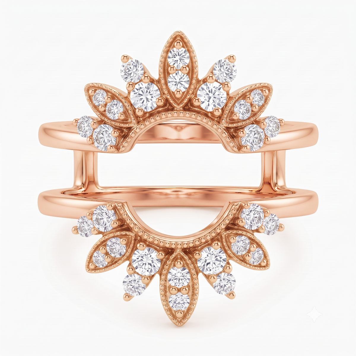 dainty floral lab grown diamond ring