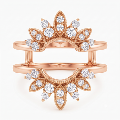 dainty floral lab grown diamond ring