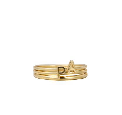 Custom Initial Ring – Personalized Letter Gold Ring