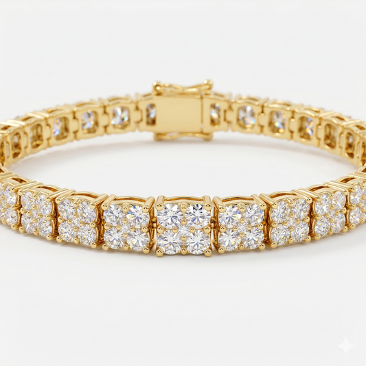 Tennis Lab-Grown Round & Marquise Diamond Bracelet Gift for Her