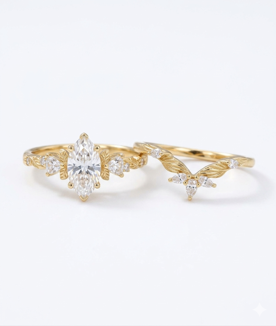marquise wedding ring set​

