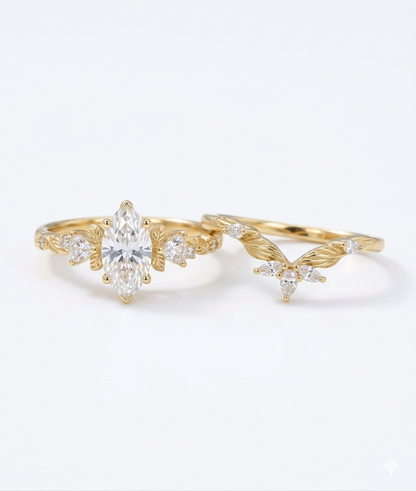 marquise wedding ring set​

