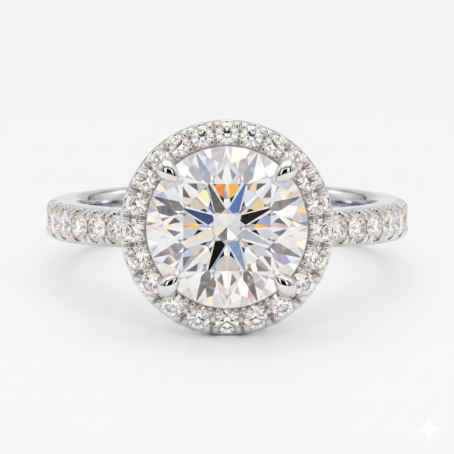 1.50tw Round Cut Halo Lab-Grown Engagement Ring