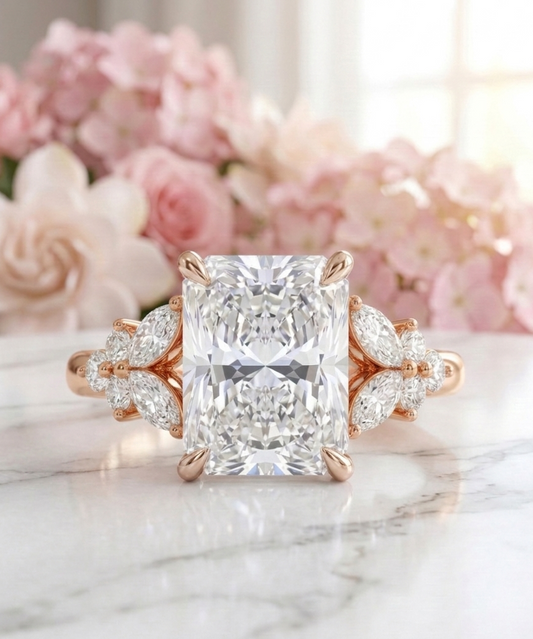 radiant lab grown diamond ring​

