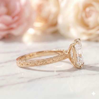 lab grown radiant cut engagement ring​

