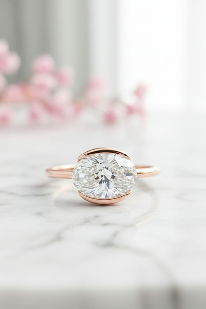 solitaire oval moissanite engagement ring​

