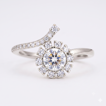 1.50CT Round Cut Lab-Grown Halo Engagement Ring