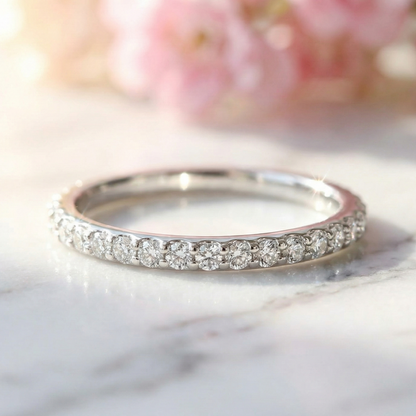 0.22 Ct Lab-Grown Diamond Band Ring – 14K Solid Gold