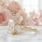 radiant three stone engagement ring​

