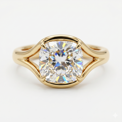 Old Mine 2.00 Ct Radiant cut Solitaire Lab-Grown Engagement Ring