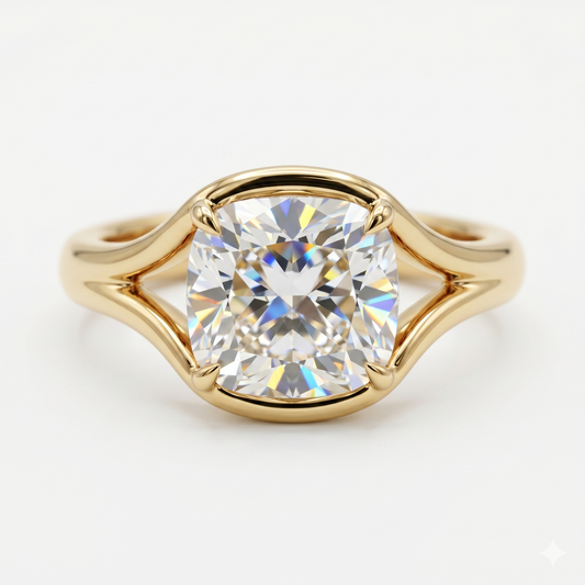 Old Mine 2.00 Ct Radiant cut Solitaire Lab-Grown Engagement Ring