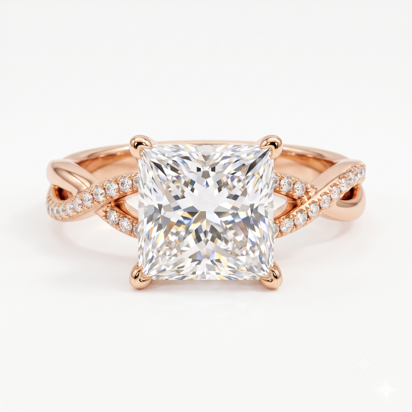 2.0ct Princess cut Twist Lab-Grown engagement ring