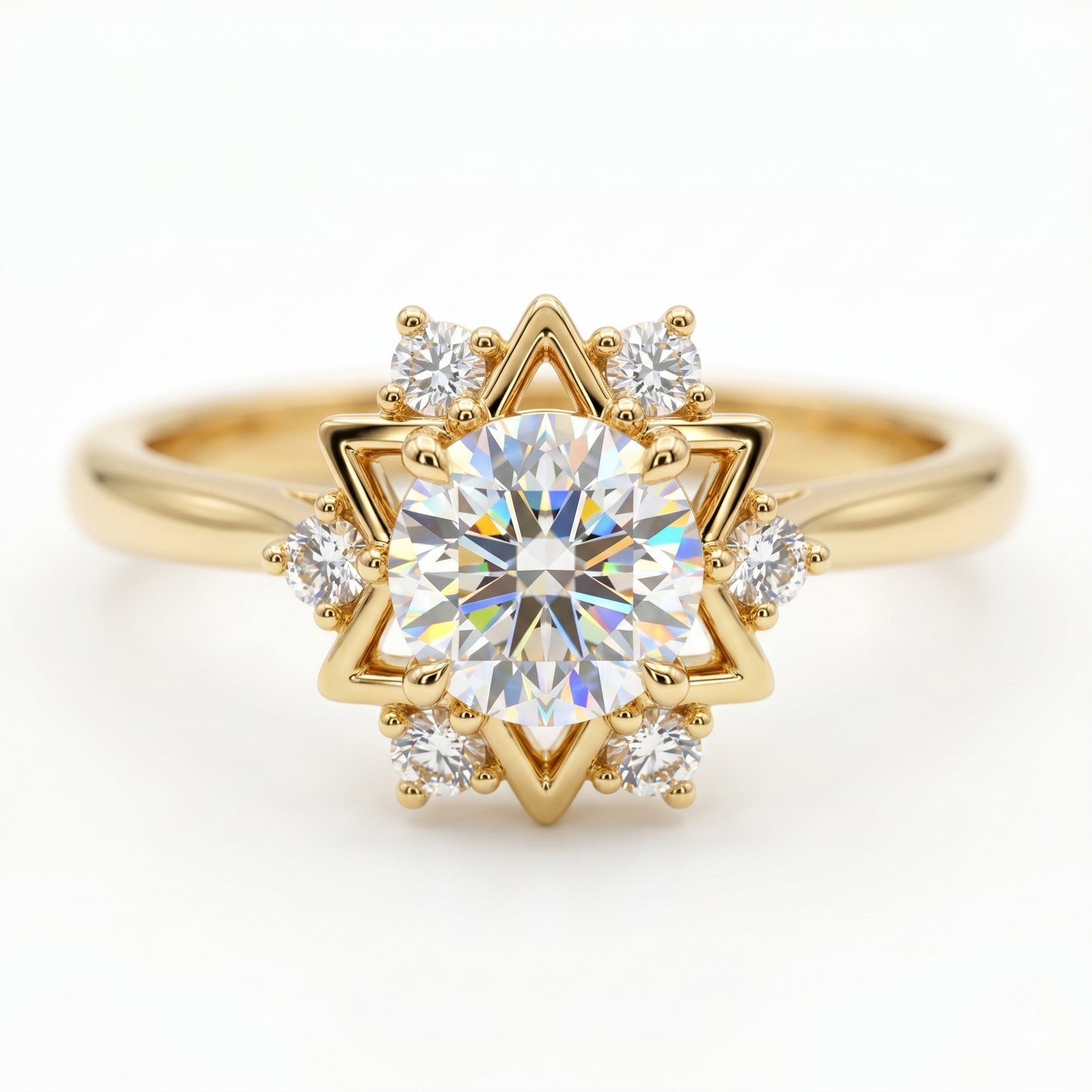 1.30ct  Round Cut Celestial Lab Grown Diamond Engagement Ring