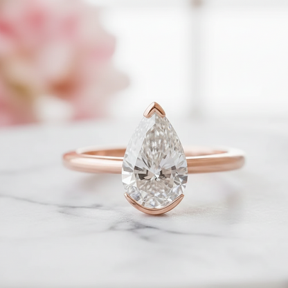 1.25 ct Pear Lab-Grown Engagement Ring - Elegant Solitaire