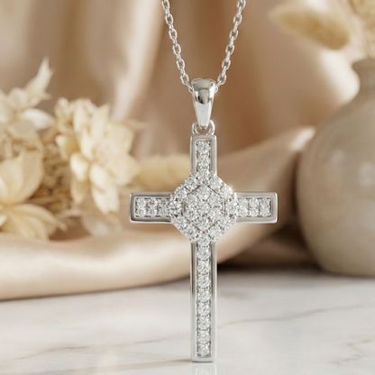 0.700ct lab grown Cross Necklace