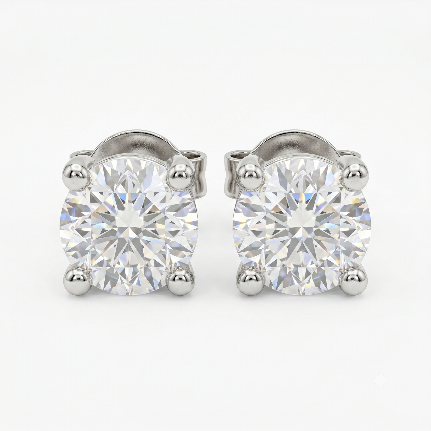 1.00ct Lab Grown Diamond Stud Earrings, Round Solitaire Diamond Earrings