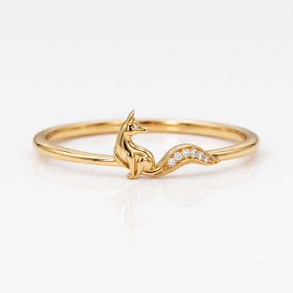 lab grown diamond fox ring