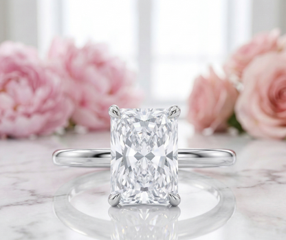 2.00 Ct Radiant Cut Lab Grown Diamond Solitaire Ring