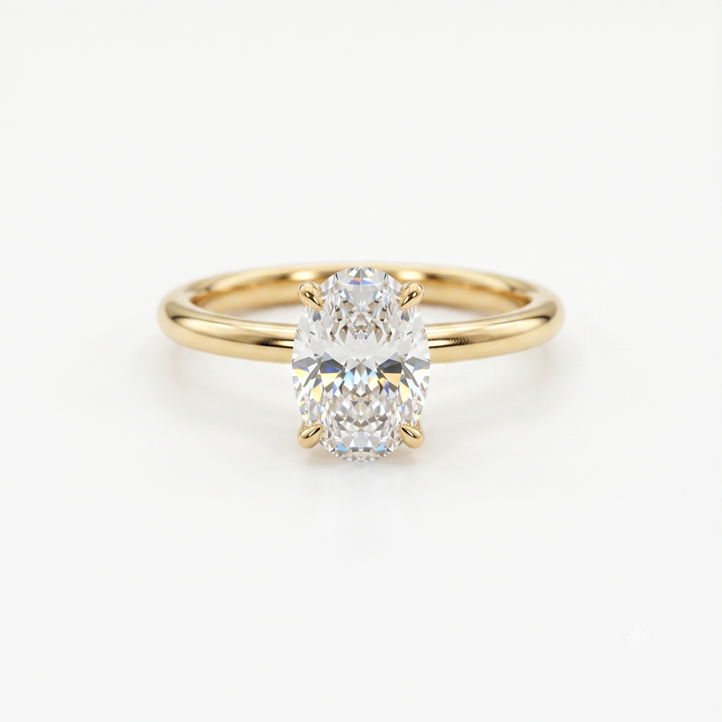 2.0 Carat Oval cut Solitaire Lab Grown Diamond Engagement Ring