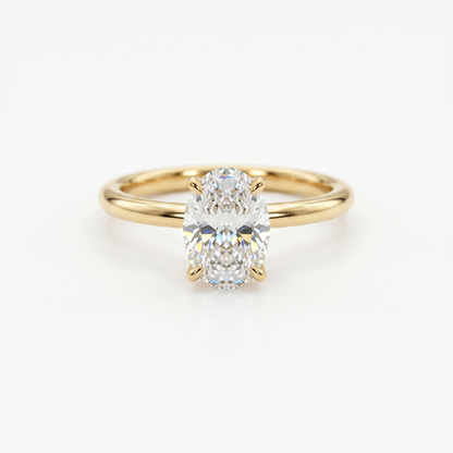 2.0 Carat Oval cut Solitaire Lab Grown Diamond Engagement Ring