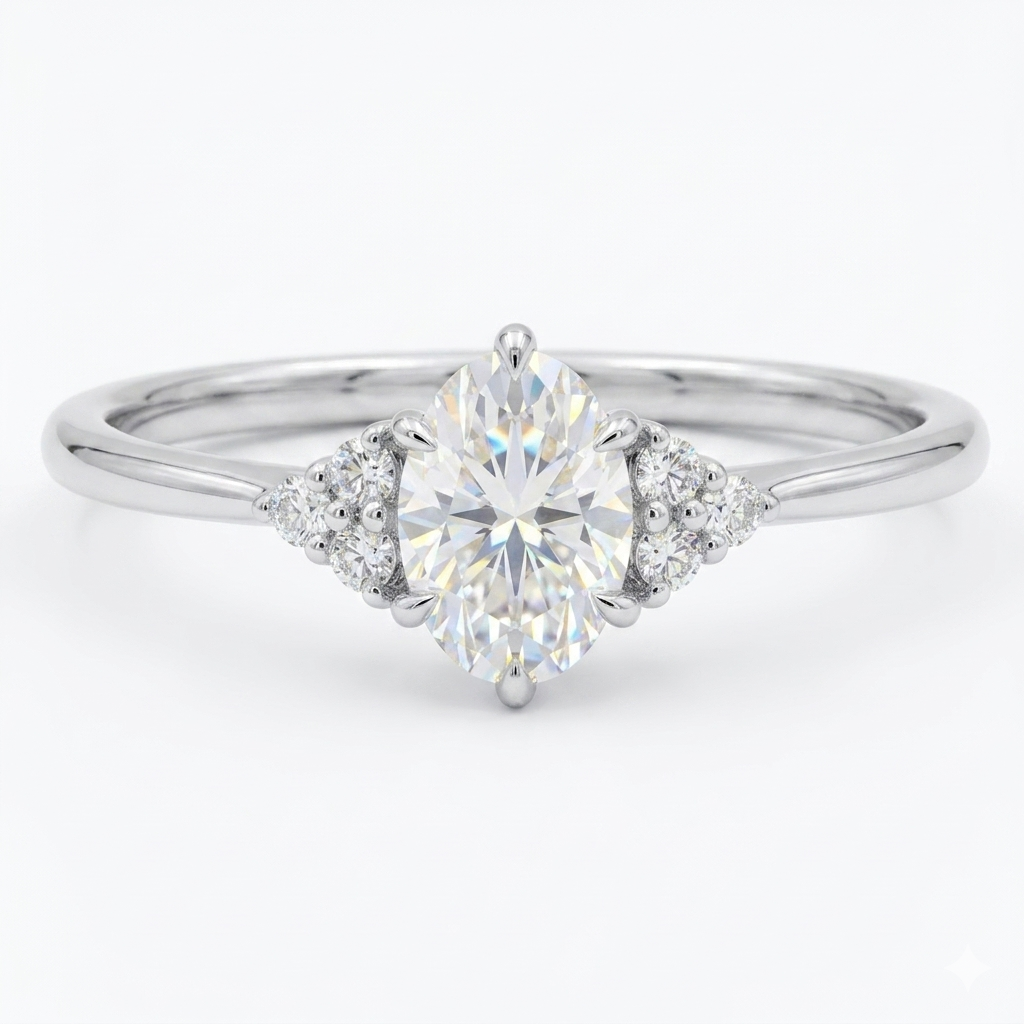 0.5 ct Oval Lab-Grown Diamond Engagement Ring