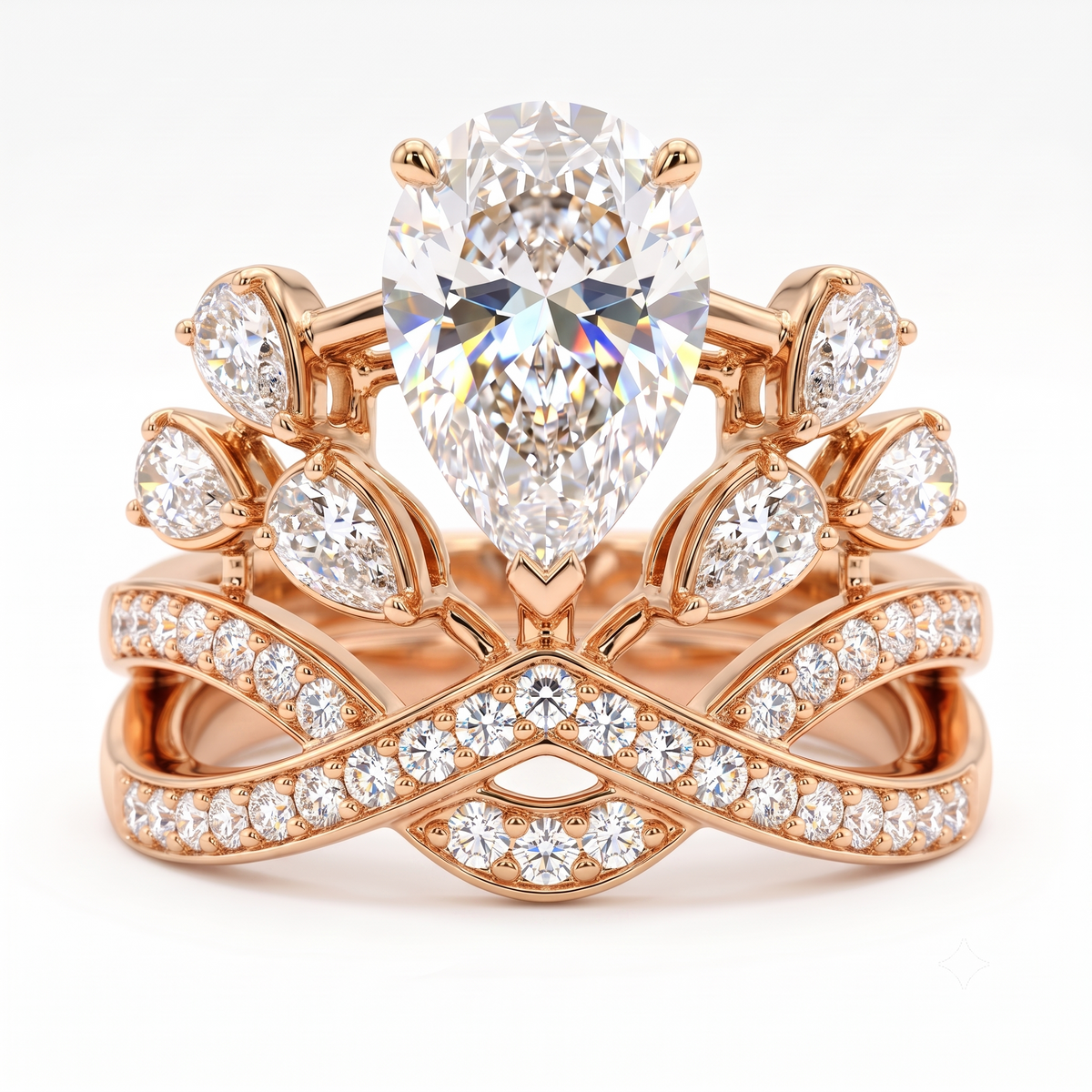 lab grown pear diamond engagement ring
