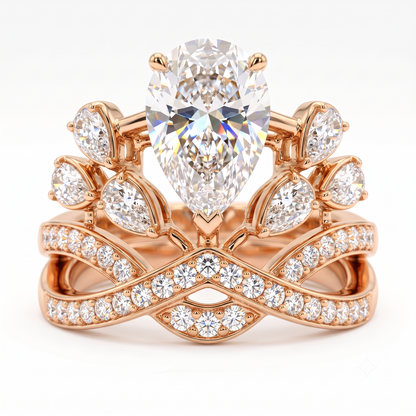 lab grown pear diamond engagement ring
