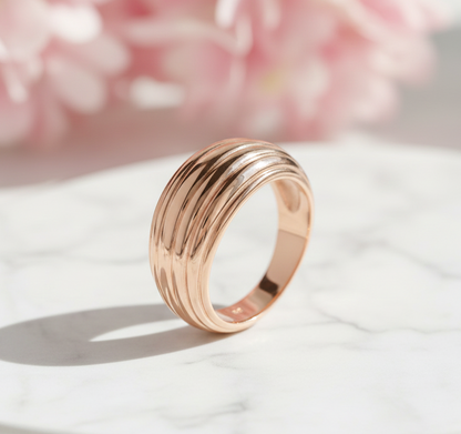 14K Solid Gold Band Ring – Minimalist Gold Wedding Band